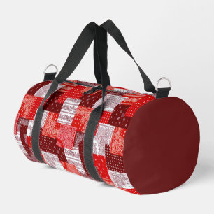 Red Bandana Patchwork Paisley Sewing Pattern Duffle Bag