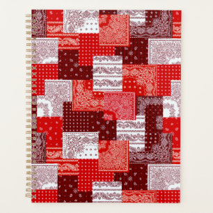 Red Bandana Patchwork Paisley Sewing Pattern Planner