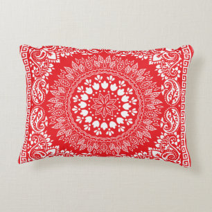Red Bandana Pattern-4 accent pillow
