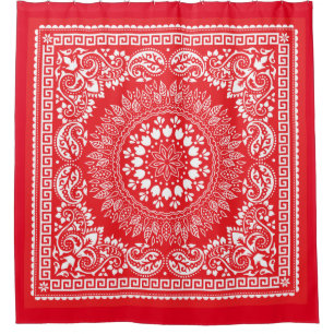Red Bandana Pattern-4 Shower Curtain