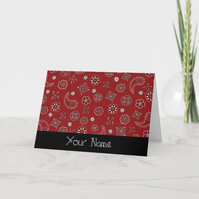 Red Bandana Personalized Greeting Card (Front)