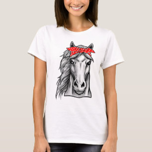 Red Bandana Polka Dot Horse - Let Them Know You Lo T-Shirt