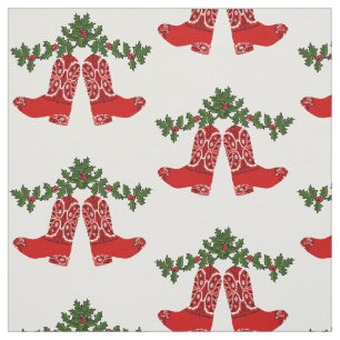 Red Bandana Print Cowboy Boots With Garland Fabric