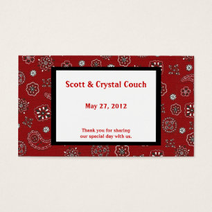 Red Bandana Wedding Favour Card