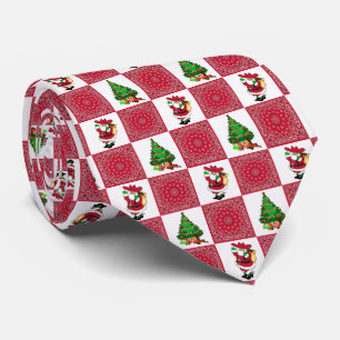 Red Bandana With Cowboy Santa Tie