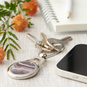 Red Banded Agate Pattern Keychain