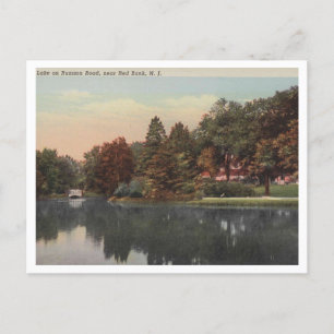 Red Bank NJ, Lake on Rumson Rd, c1920s Vintage Postcard