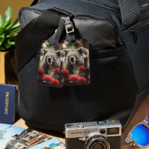 Red Banksia Tree With A Koala Bear, Luggage Tag