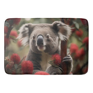 Red Banksia Tree With Koala Bear, Bath Mat