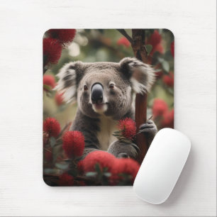 Red Banksia Tree With Koala Bear, Mouse Pad
