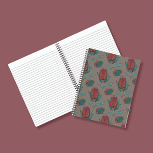 Red Banksia Watercolor - Australian Native Flower Notebook