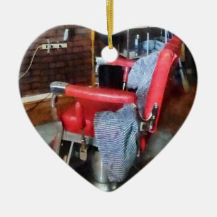 Red Barber Chair Ceramic Ornament