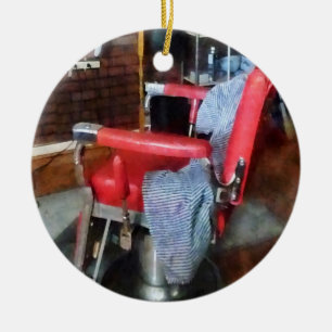 Red Barber Chair Ceramic Ornament