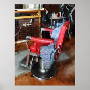Red Barber Chair Poster