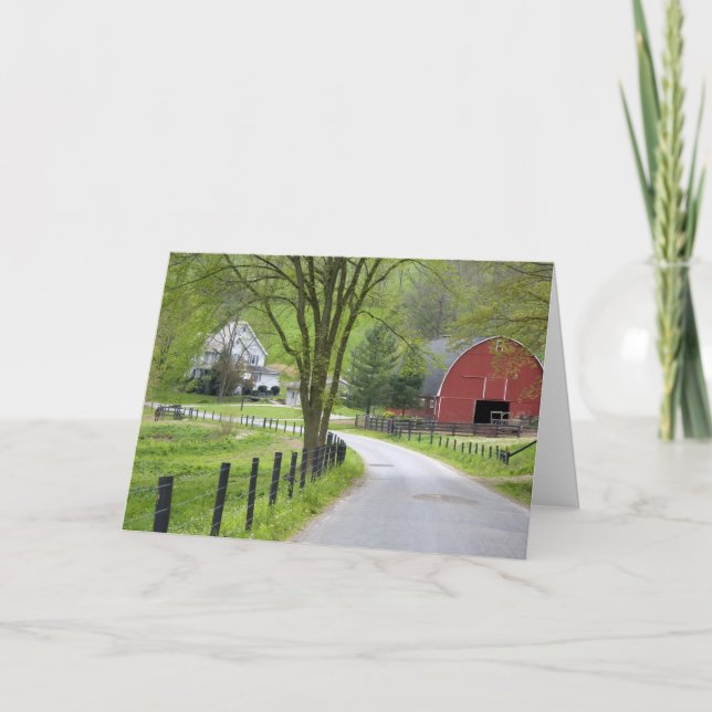 Red barn and farm house near Berlin, Ohio. Card (Front)