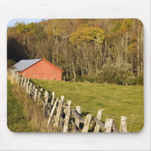 Red barn and fencerow along the Blue ridge Mouse Pad