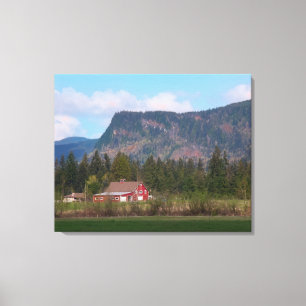 Red Barn and Mount Enumclaw  Canvas Print