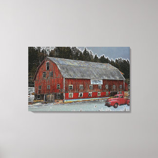 Red Barn and Truck Heritage Farm Dairy Canvas