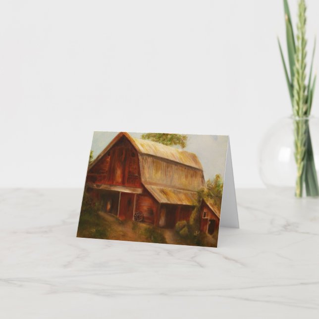 "Red Barn" Art notecard (Front)