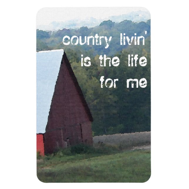 Red Barn Autumn Trees Magnet (Vertical)