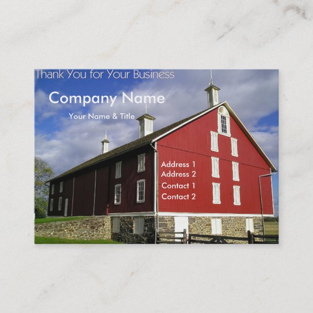 Red Barn Business Card - Thank You (Front)