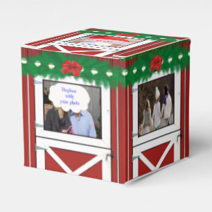 Red Barn Door 5 Photo Custom  Gift/Favour Box