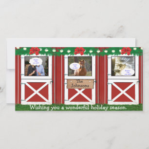 Red Barn Door Custom Photo Card ( 3 door) #2