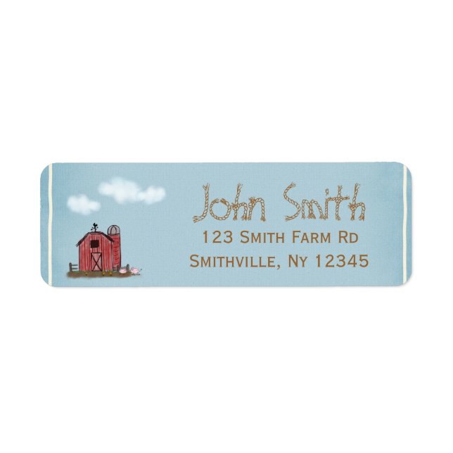 Red Barn Farm Address Label (Front)