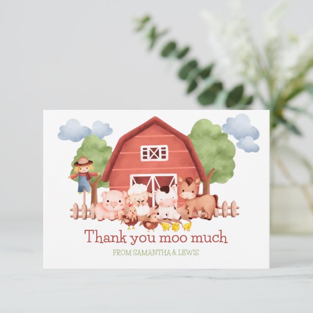 Red Barn Farm Carte de remerciements (Debout devant)