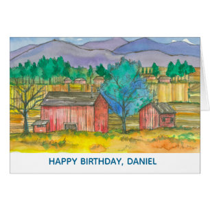 Red Barn Farm Happy Birthday Custom Name