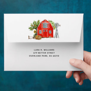 Red Barn   Farm Themed Personalized Envelope