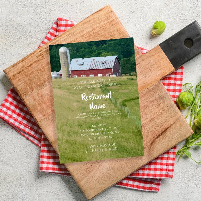 Red Barn Farm to Table Restaurant Grand Opening Invitation (Creator Uploaded)