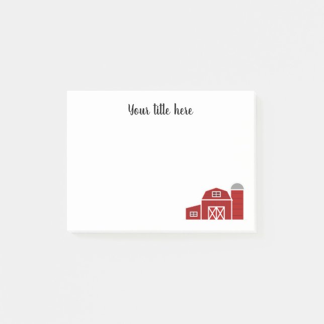 Red barn farmhouse and silo custom Notes (Front)