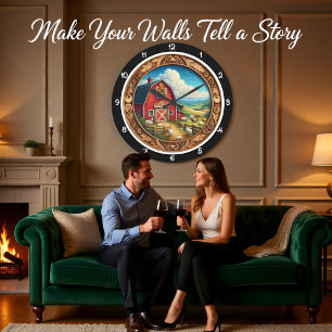 Red Barn Farmstead Heritage Heritage Large Clock