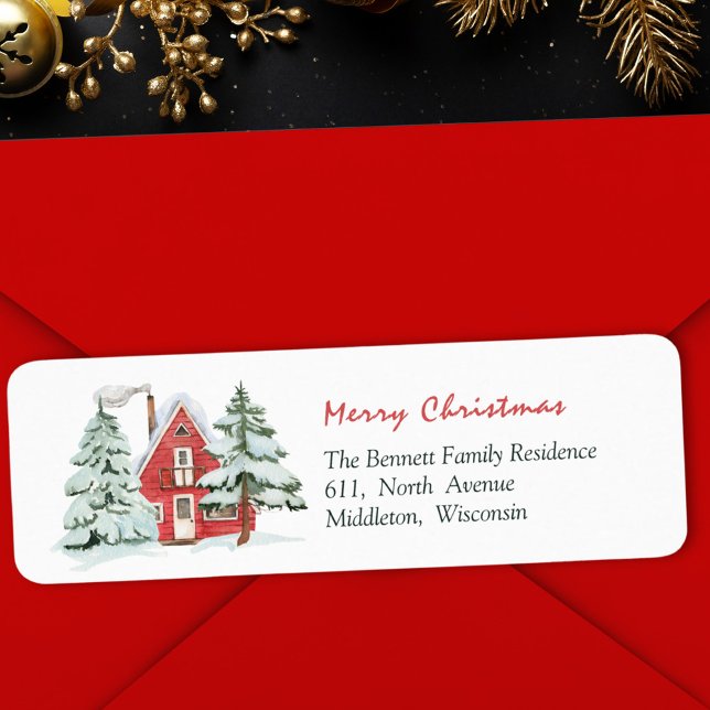 Red Barn Green Forest Pine Christmas Tree Address (Creator Uploaded)