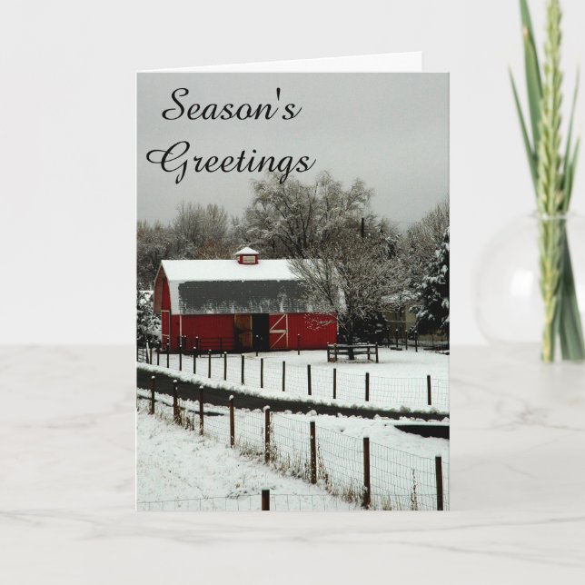 Red Barn Holiday Card (Front)