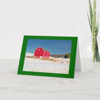 Red Barn in Snow Card