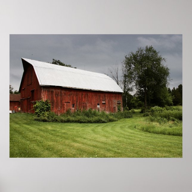 Red barn in the rural setting poster (Front)
