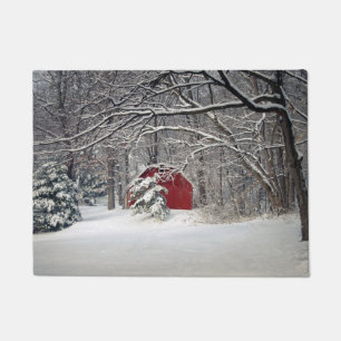 Red Barn in the Snow (2011) Doormat