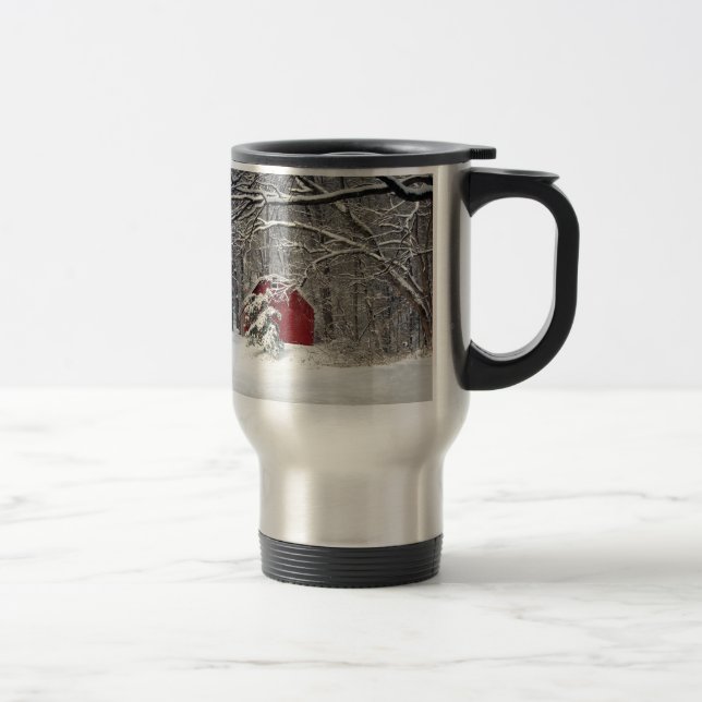 Red Barn in the Snow 2011 Travel Mug (Right)