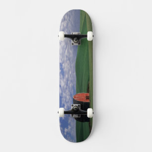 Red barn in wheat & barley field in Whitman Skateboard