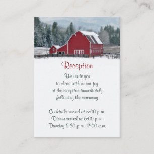 Red Barn in Winter Reception Enclosure Card 2