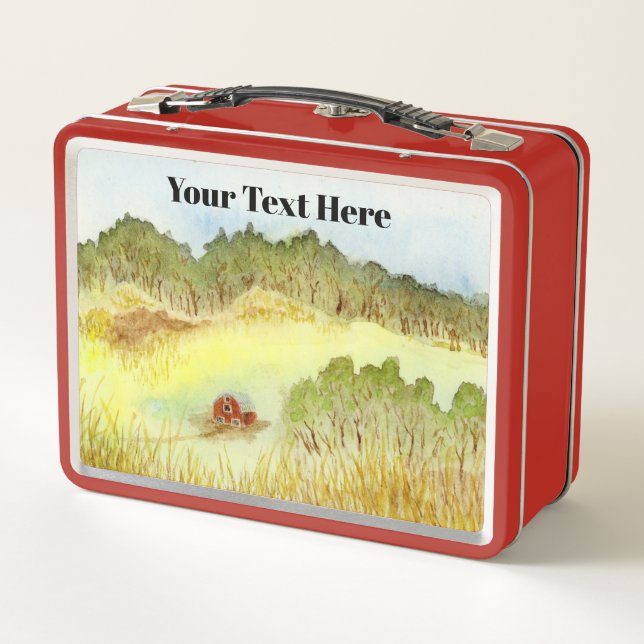 Red Barn Metal Lunch Box (Back)
