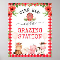Red Barn Oink Baa Moo Farm Animals Birthday Party