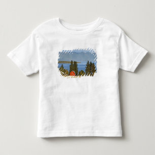 Red barn sits along scenic Flathead Lake near Toddler T-shirt