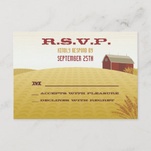 Red Barn Wedding RSVP Card