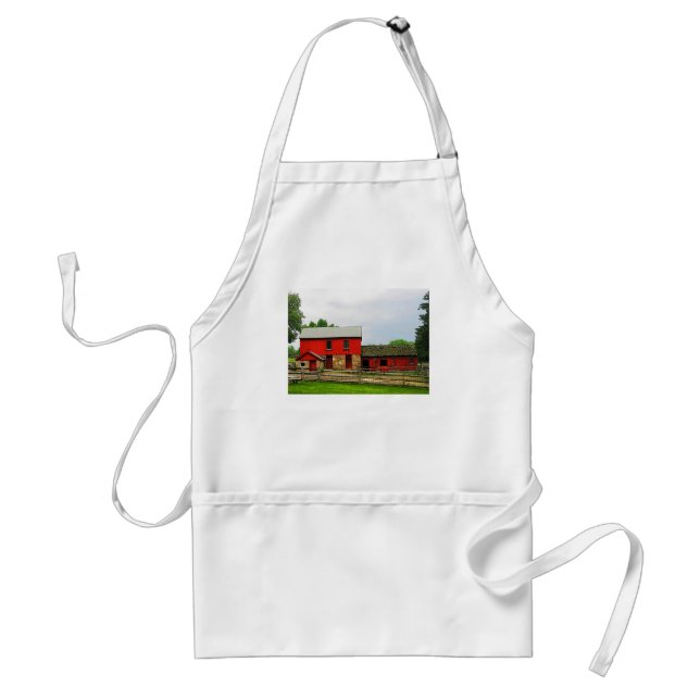 Red Barn with Fence Standard Apron (Front)