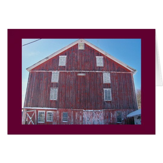 Red Barn with Windows on the "National Pike" Card