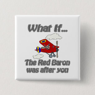Red Baron 2 Inch Square Button