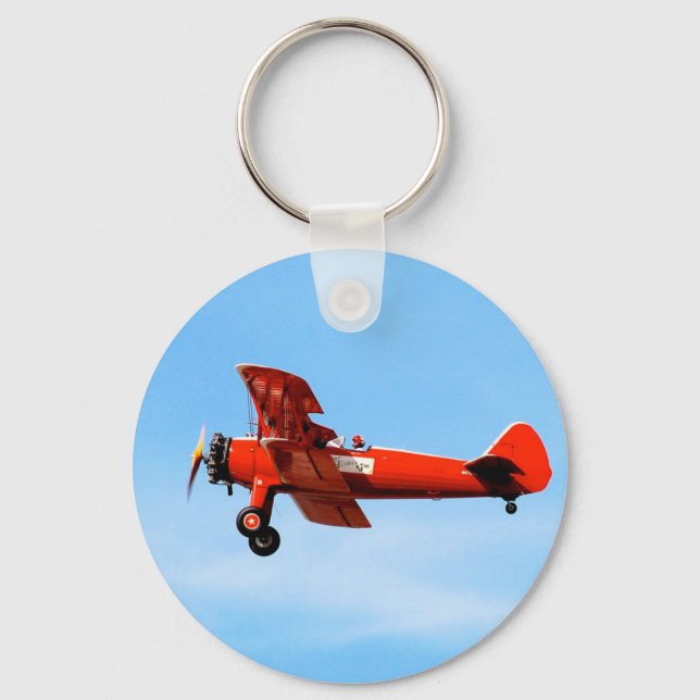Red Baron Bi Plane Keychain (Front)
